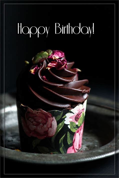 Happy Birthday Cupcake Dark Chocolate Cupcakes Birthday Cupcakes Food