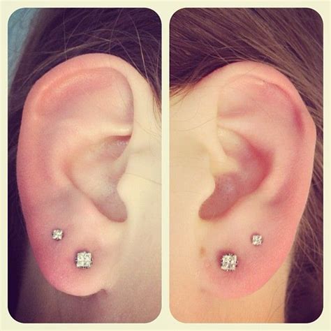 Double Piercing Earings Piercings Double Ear Piercings 2nd Ear Piercing
