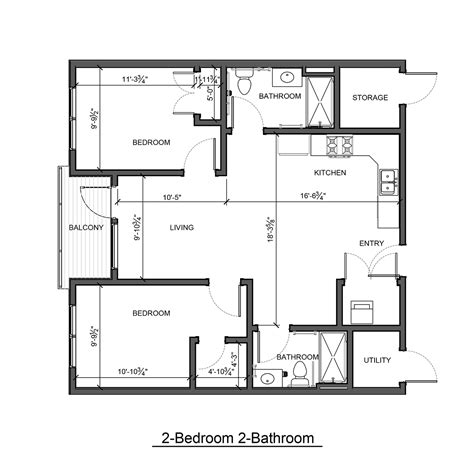 Bedroom Apartment Floor Plans With Dimensions Home Design Ideas