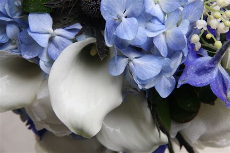 The Flower Magician Blue And Ivory Wedding Bouquet