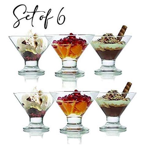 lav clear glass footed ice cream dessert bowls 7 ounce dessert cups for ices pudding fruit