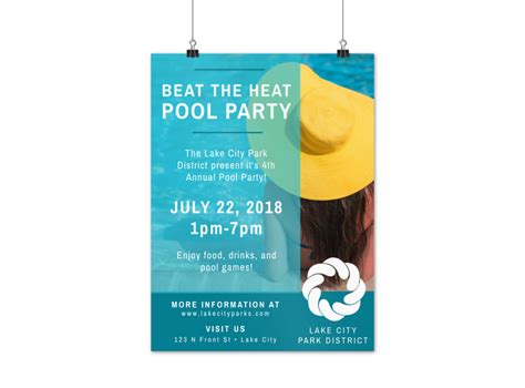 City Pool Party Poster Template Mycreativeshop