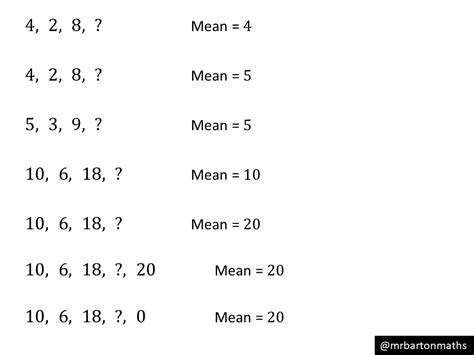 Mean From A List Of Data Missing Numbers Variation Theory