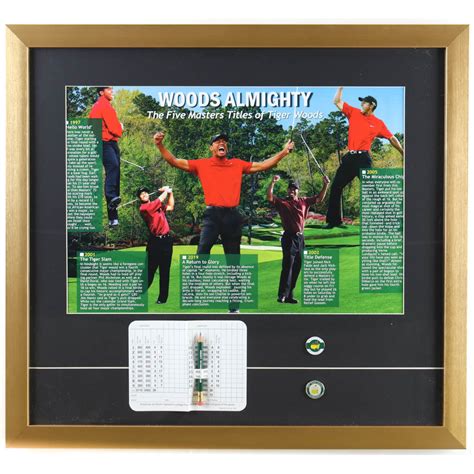 Tiger Woods Custom Framed Photo Display With Official 1997 Masters