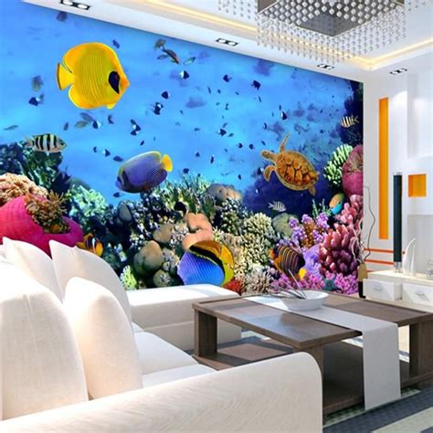 Coral Reef And Tropical Fish Wallpaper Mural Custom Sizes Available En