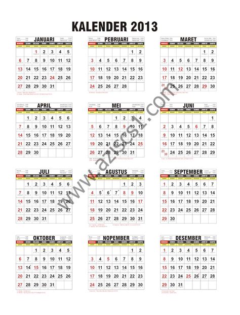 Kalender Tahun 2012 Lengkap Dengan Weton