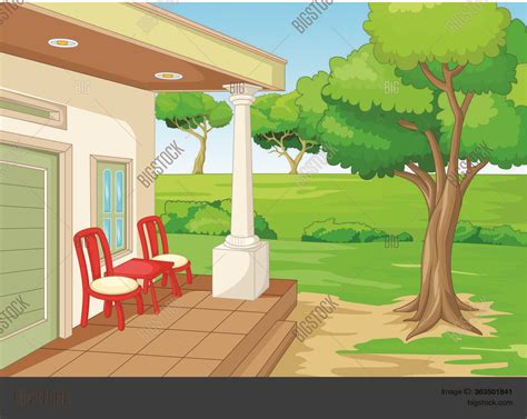 Backyard House View Vector And Photo Free Trial Bigstock