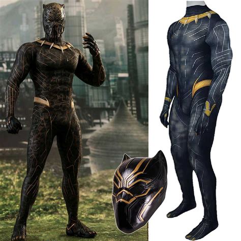 Black Panther Cosplay Adult Costume Size Large Uk