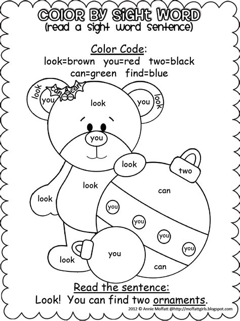 Resources for parents, teachers and anyone who works with children. Christmas Color by Sight Word Sentences (Pre-Primer) | Actividades en clase, Educacion infantil ...