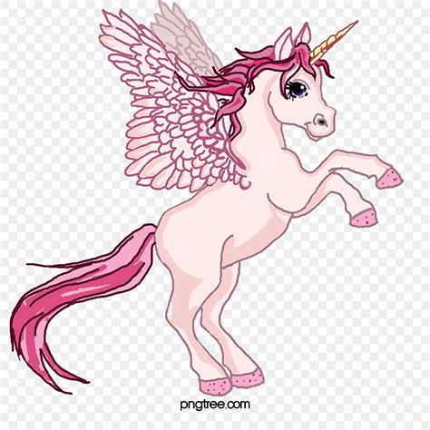 Pink Cartoon Unicorn With Wings Cartoon Clipart Unicorn Clipart
