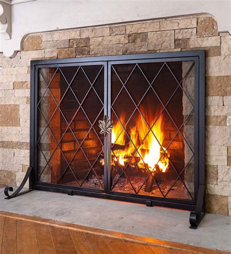 Large Middleton Fireplace Screen With Doors Plow And Hearth
