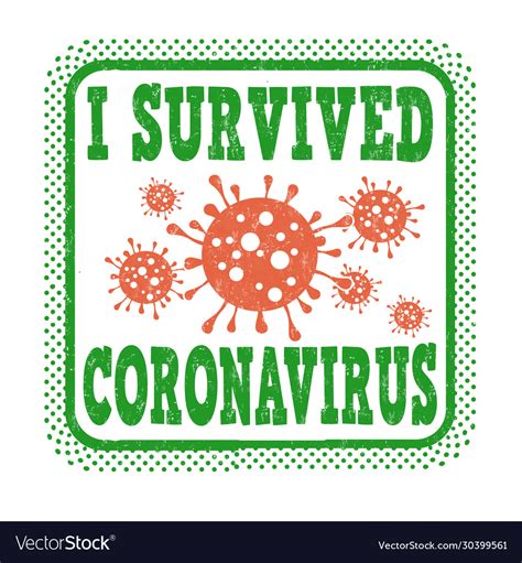 I Survived Coronavirus Grunge Rubber Stamp Vector Image