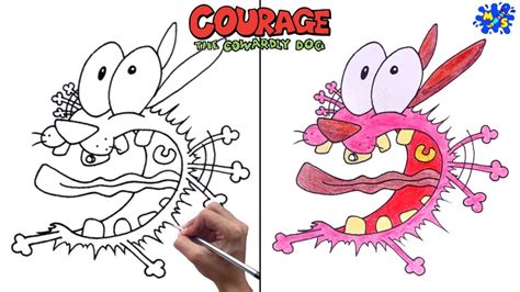 How To Draw Scared Courage The Cowardly Dog Step By Step Youtube