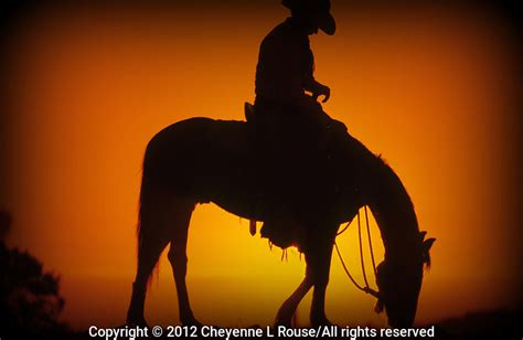 Cowboy Sunset Silhouette Cheyenne L Rouse Photography