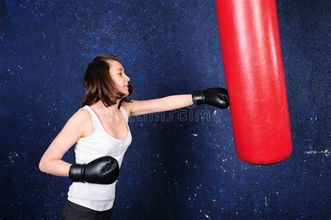 Portrait Of A Boxing Girl Stock Image Image Of Energy 24372207