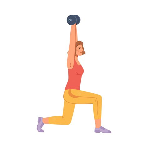 Premium Vector Woman Working Out In Gym With Dumbbells
