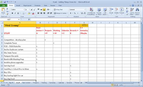 Do you feel as though you're always drowning in mental clutter? Getting Things Done (GTD) Excel Template - Frank Lio ...