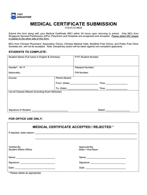 Singapore Polyclinic Mc Template Fill Online Printable Fillable Blank Pdffiller