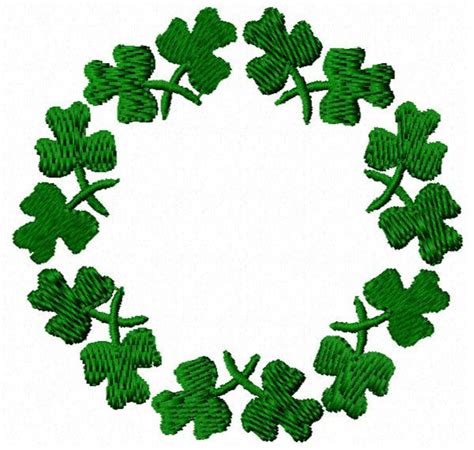Shamrock Wreath Embroidery Design Instant Download Etsy