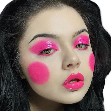 Tagged Neon Pink Makeup Glossy Makeup Neon Pink Pink Aesthetic 】 Glossy Makeup Pink