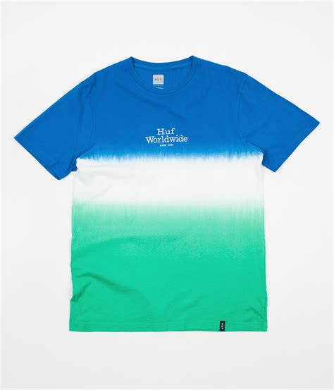 Huf Garment Dip Dye T Shirt Blue Flatspot