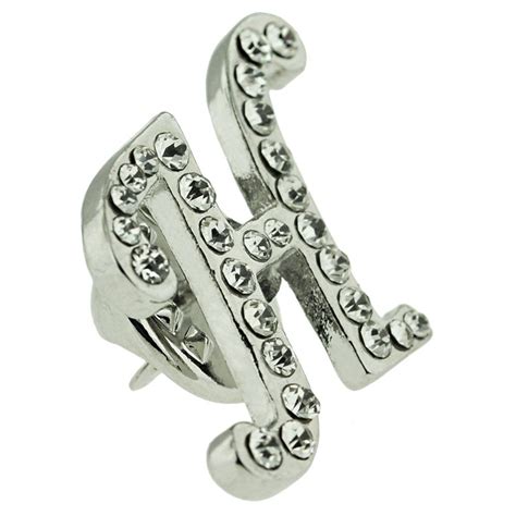 Pinmarts Silver Plated Rhinestone Alphabet Letter H Lapel Pin Visit The Image Link More