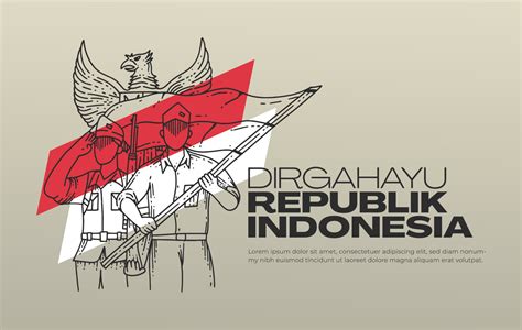 Banner Zum Indonesischen Unabhängigkeitstag Mit Pahlawan Illustration