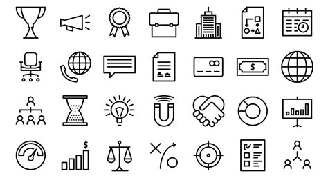 Business Line Icons 1500841 Vector Art At Vecteezy