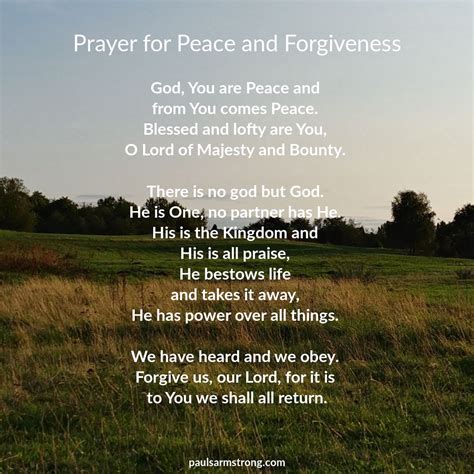 Prayer For Peace And Forgiveness Churchgistscom