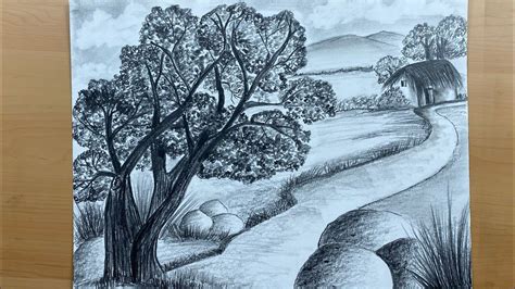 Drawing Of Scenery Pencil Shading