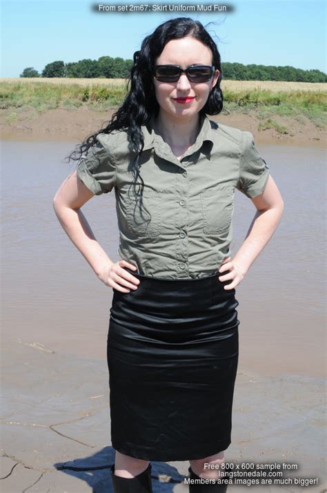 Skirt Uniform Mud Fun Maude And Honeysuckle Cover Each Other In Mud