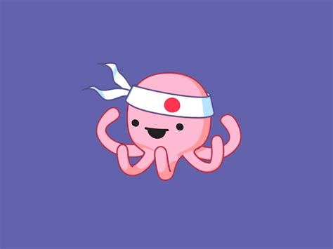 An Octopus With A Bandana On It S Head And Arms In The Air