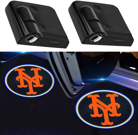 2pcs For Mets Car Door Lights Logo Projector Universal
