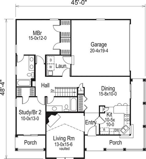 Cottage Home Plan 2 Bedrms 2 Baths 1316 Sq Ft 138 1164