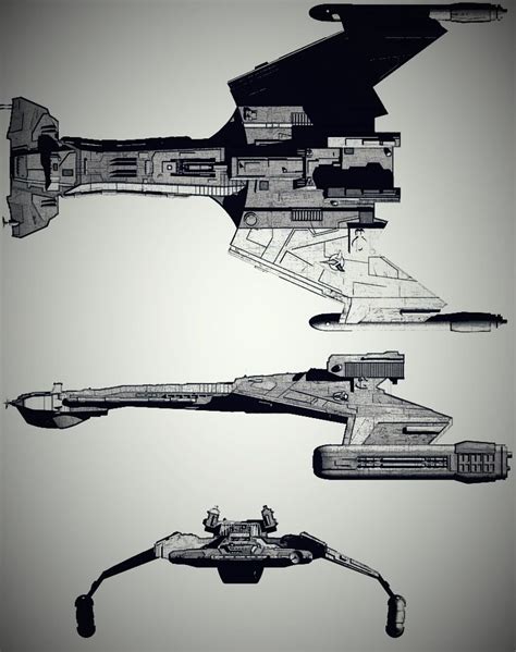 Klingon Hammerhead Science Vessel Star Trek Art Star Trek Ships