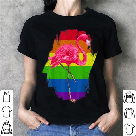 Gay Pride Pink Flamingo Lgbt Day Month Rainbow Shirt Hoodie Sweater Longsleeve T Shirt