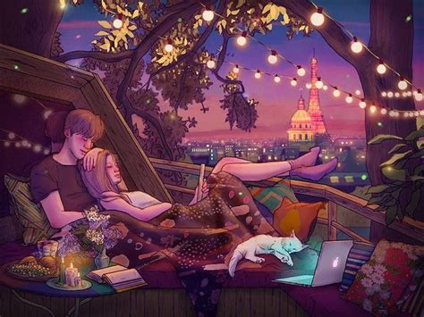 Art And Illustration Illustrations Posters Cute Couples Cuddling Couples In Love Romantic