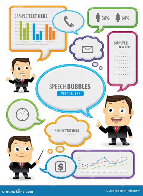 Speech Bubbles With Businessman Stock Illustration Illustration Of