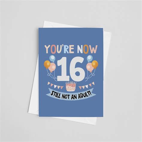 Funny 16th Birthday Card 16th Birthday Card 16th Birthday Etsy