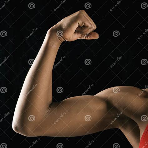 Strong Female Bicep Flexing Stock Image Image Of Strength