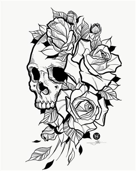 Thisnthat Tattoo Sketches Skull Rose Tattoos Skull Tattoo Flowers