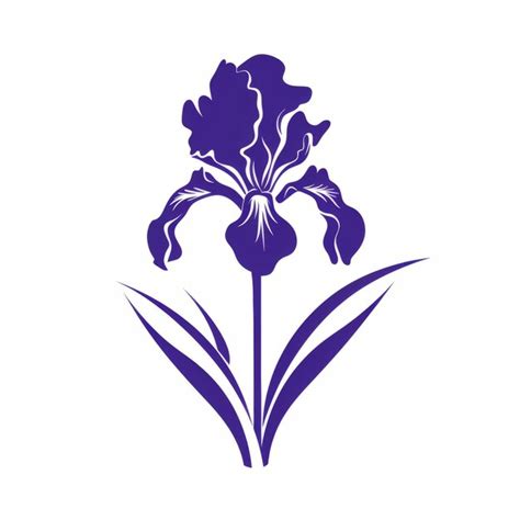 Premium Ai Image Purple Iris Flower Silhouette Iconographic Symbolism