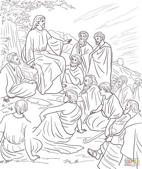 Jesus Teaching The Disciples Free Coloring Page