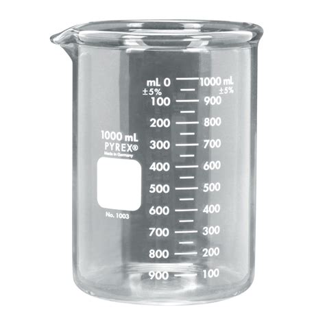 Pyrex Glass Griffin Beaker Low Form Heavy Duty 1000 Ml