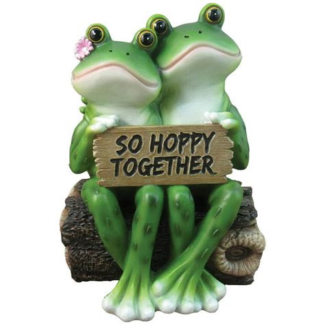 Happy Frog Couple So Hoppy Together Fun Decor Figurine By Dwk