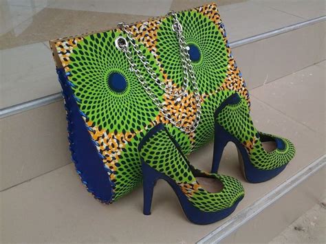 Kente Kitenge Ankara African Print High Heel Shoes And Matching Clutch Purse Bag Afrocosmopolitan 21
