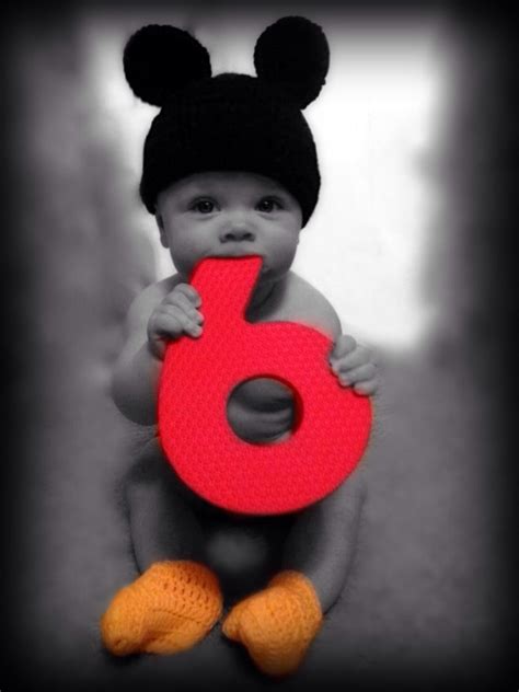 6 Month Old Photo Idea Mickey Mouse Love It 6 Month Baby Picture