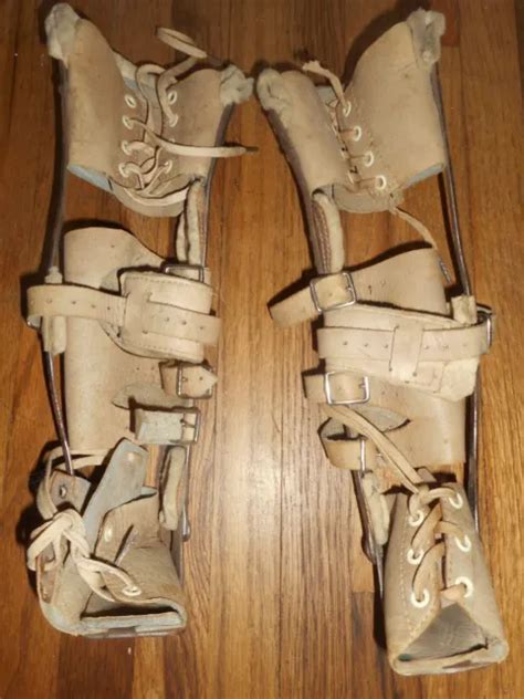 Vintage Polio Leather Medical Device Leg And Foot Brace Steampunk Child