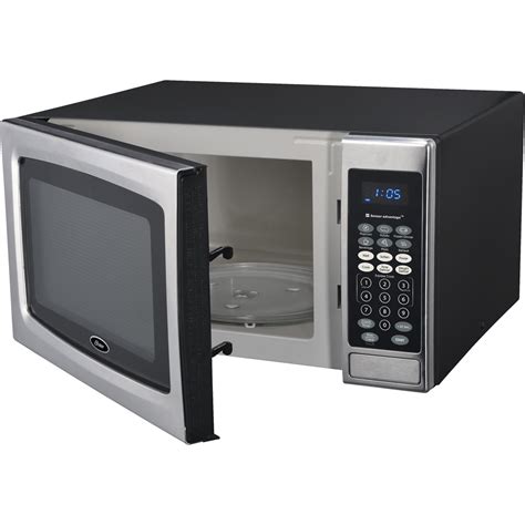 Best Buy Oster Cu Ft Mid Size Microwave Black Stainless Steel