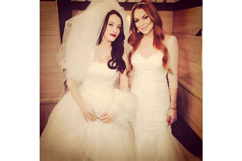 Lindsay Lohan On The Set Of Broke Girls As A Bride Glamour Us